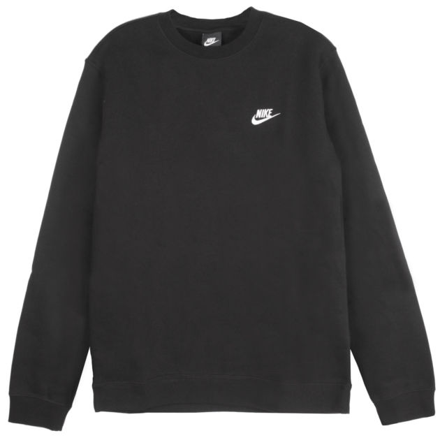 Nike Mens Club Crew Fleece Sweatshirts 804340 Black 010 XL for sale