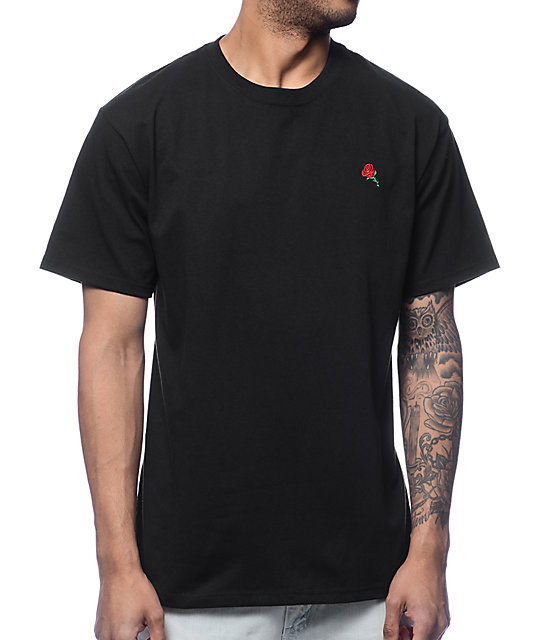 Empyre Rose Embroidery Black T-Shirt | Zumiez