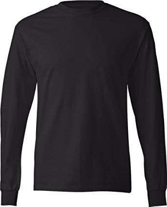 Hanes TAGLESS 6.1 Long Sleeve T-Shirt (Black, XXXL) | Amazon.com