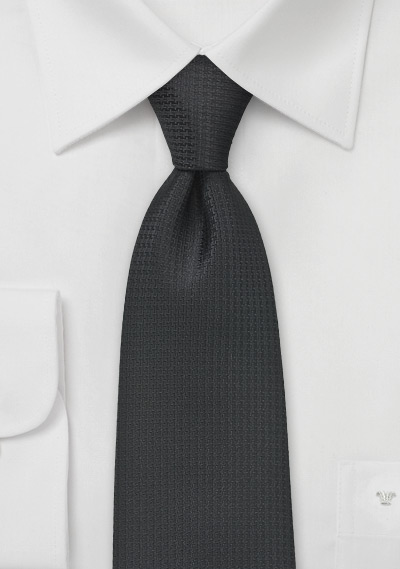 Men's Embroidered Black Neck Tie | Bows-N-Ties.com