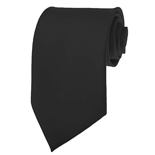 New Mens Solid Color Black Necktie Neck Tie at Amazon Men's Clothing