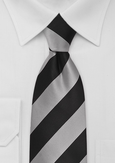 Classy Striped Tie Gray Black | Bows-N-Ties.com