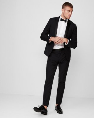 Extra Slim Black Wool-blend Performance Tuxedo Jacket | Express