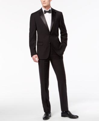 Calvin Klein Men's X-Fit Infinite Stretch Black Tuxedo Suit