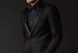 Fashion Style Man Suit One Button Groom Tuxedos Black Groomsmen