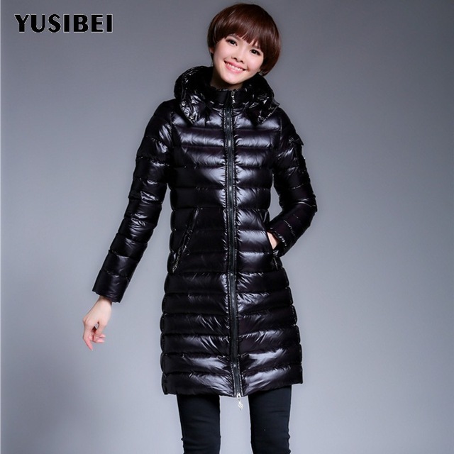 Vintage Classic Black Winter Down Jacket For Women 2018 Warm Parka