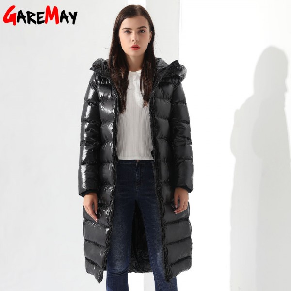 Black Winter Down Coats for Women