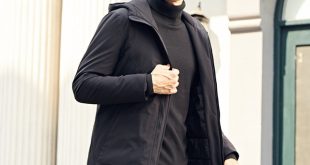 Enjeolon winter long Cotton Padded Jacket coat Men black Parka