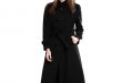 ESCALIER New Design Vogue Winter Women Coat Black Wool Coat With Big