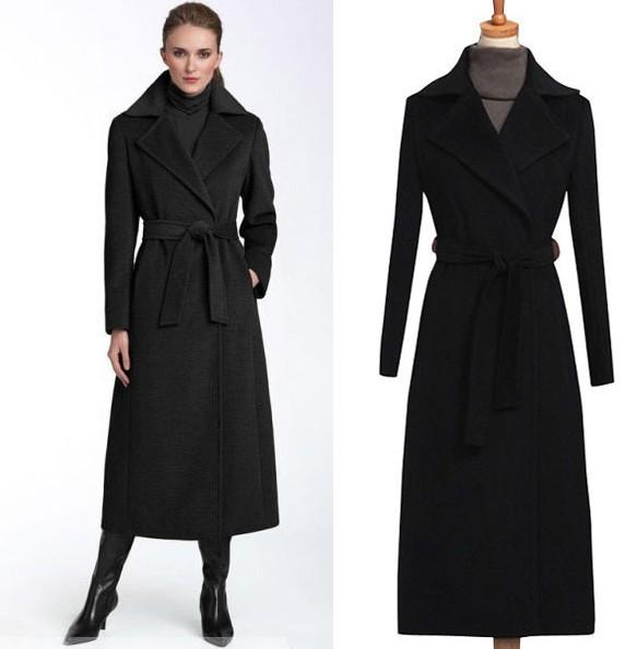 2019 2017 High Street Fashion Women Black Winter Jacket Long