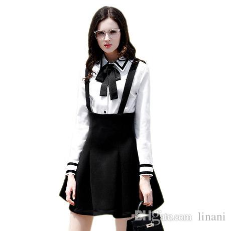 2019 Korean Underwear Blouse Bow Tie Shirt Slim Fit Womens White