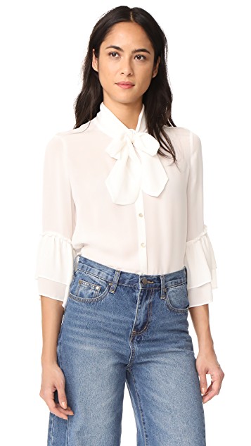 L'AGENCE Desa Bow Tie Blouse | SHOPBOP