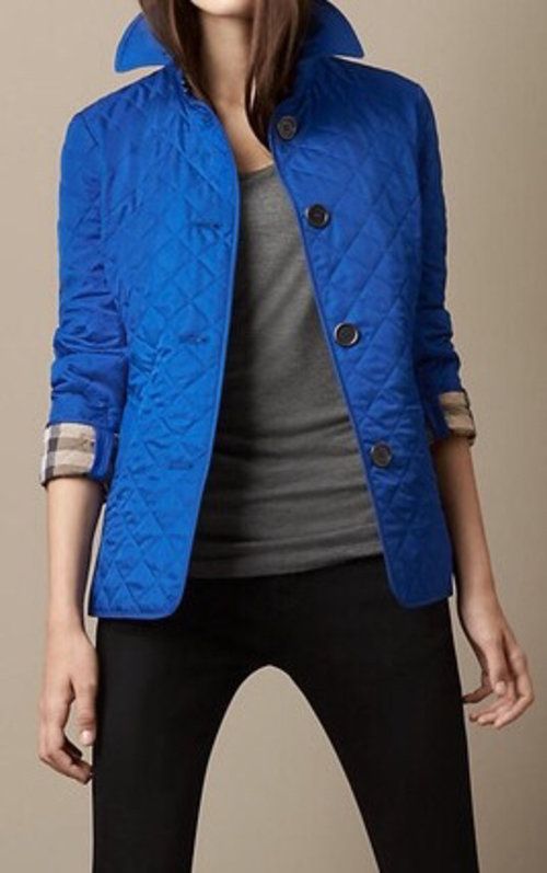 Royal Blue Burberry Quilted Jacket - $352 | apparel