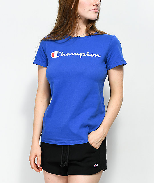 Champion Script Royal Blue T-Shirt | Zumiez