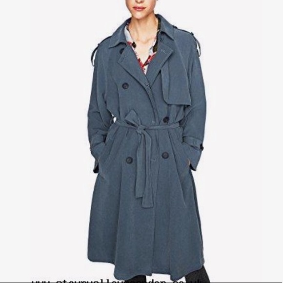 Zara Jackets & Coats | Blue Flowy Trench Coat | Poshmark