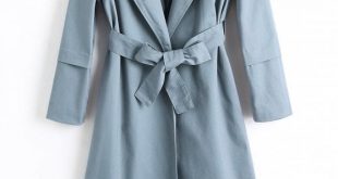 41% OFF] 2019 Longline Skirted Belted Trench Coat In STONE BLUE L