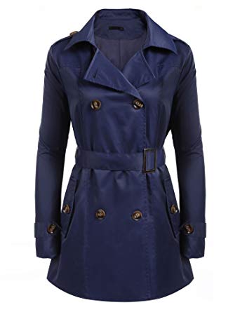 Amazon.com: SoTeer Womens Double Breasted Belted Trench Coats: Clothing