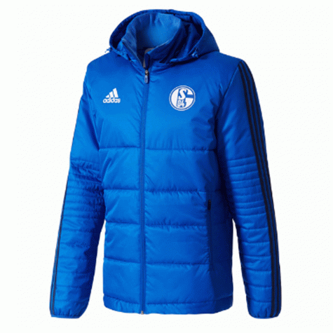 2017-2018 Schalke Adidas Winter Jacket (Blue) [BS4972] - Uksoccershop