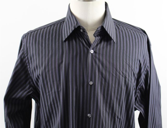 Hugo Boss ENZO US Spread Collar Dress Shirt Mens 16.5 - 36/37 Black