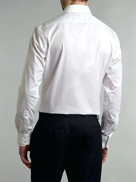 Enzo Shirts Boss Chambray Cotton Dress Shirt Regular Fit Dark Grey