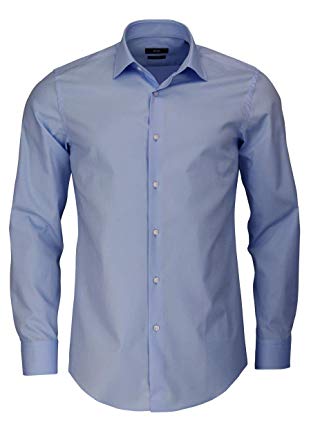 BOSS Men's Slim Fit Jenno Shirt Light Blue at Amazon Men's Clothing