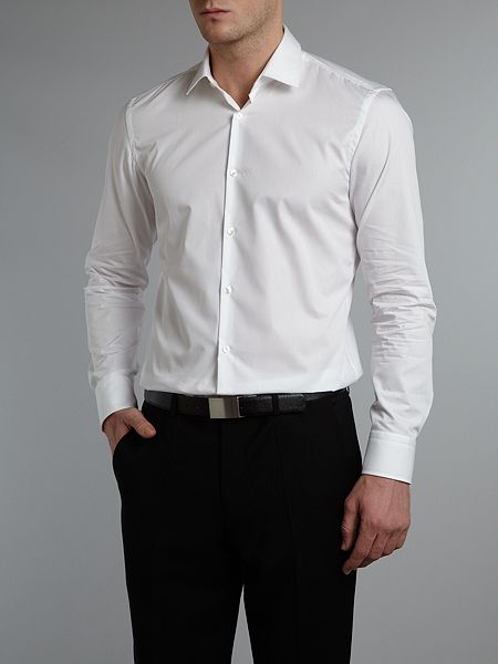 2018 Men Hugo Boss Slim Shirt White Fit Jenno In Shopping