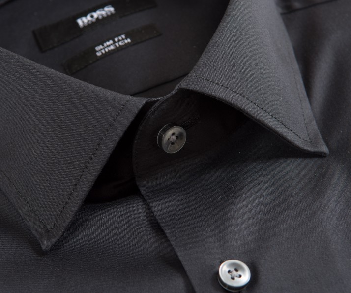 Hugo Boss 'Jenno' Slim Fit Stretch Plain Shirt Black