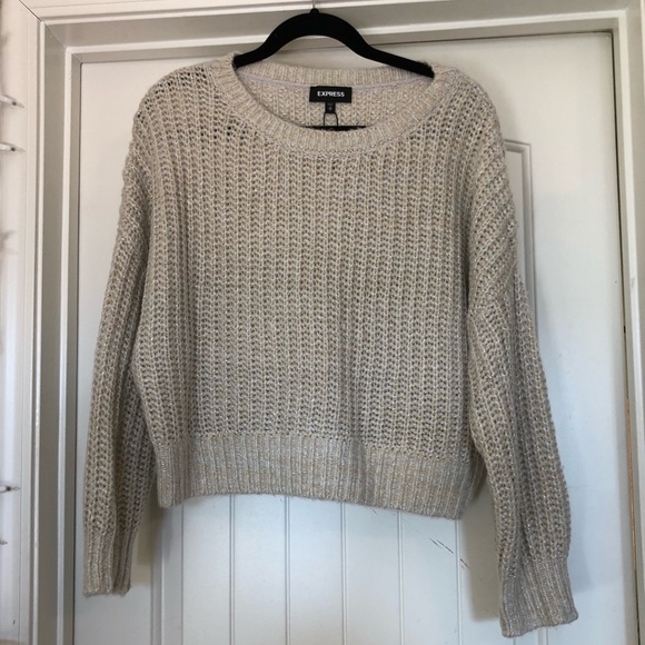 Express Sweaters | Metallic Boxy Sweater | Poshmark
