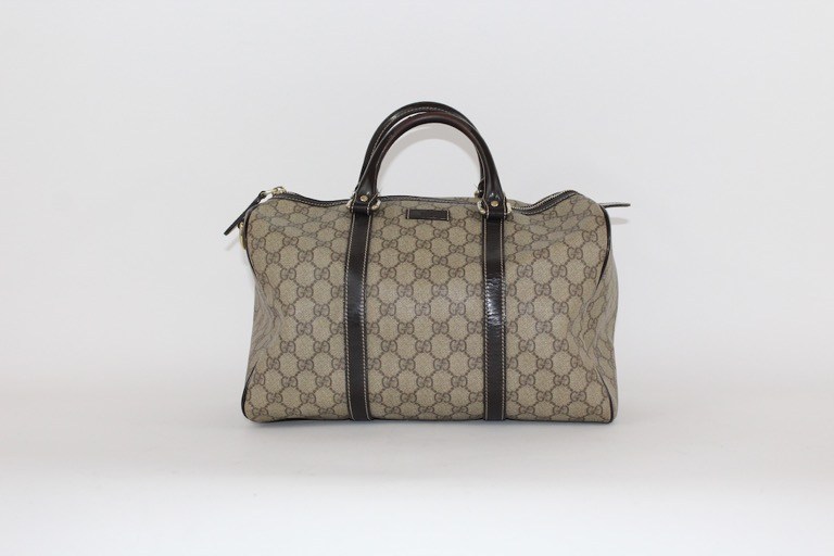 Gucci Brown Boston Supreme Canvas Handle Bag u2013 Changes Luxury