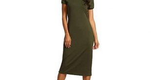 Women's Solid Dress, E-Scenery Causal Short Sleeve Length O-Neck Mid