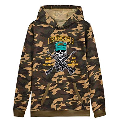 Men's Camo Hoodie Sweater Ranger Hunting Camouflage Print Long