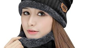 HINDAWI Womens Beanie Winter Hat Scarf Set Slouchy Warm Snow Knit