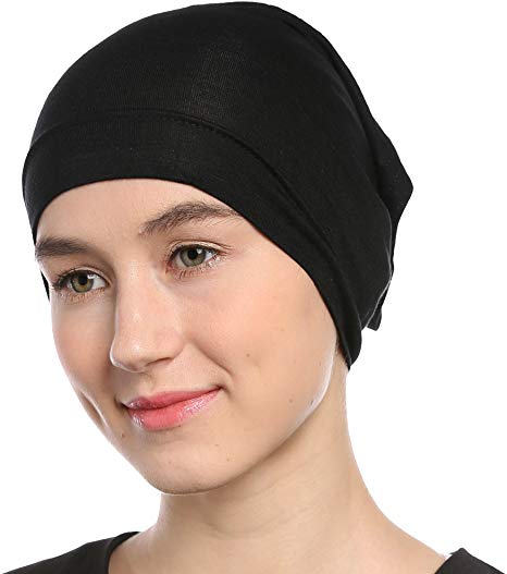 Amazon.com: Black Under Scarf Tube Cap with Brim (Hijab Accessory