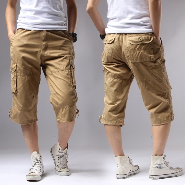 ICPANS Casual Shorts Regular Solid Pockets Khaki Black Cotton Shorts