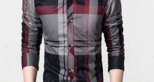 2019 2018 Men Plaid Shirts Men'S Casual Shirt Slim Fit Chemise Homme