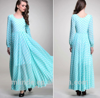 Elegant Muslimah Dress Long Sleeve Chiffon Fashion Beautiful
