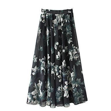 Amazon.com: Eleter Girl's Chiffon Skirt Long Skirt Fit S-M (Black