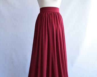 Long chiffon skirt | Etsy
