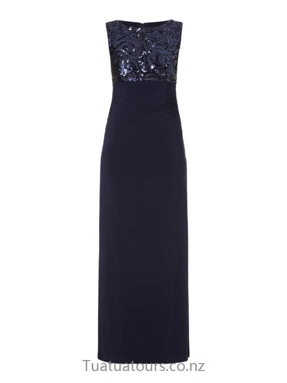 Casual Christian Berg Cocktail Navy blue heather evening dress with