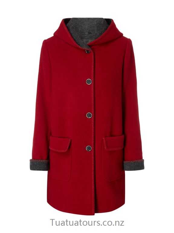 Comfortable Christian Berg Woman Selection Dark red wool coat with