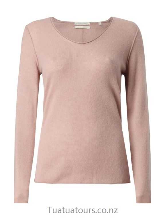 Casual Christian Berg Women Mauve cashmere sweater - IY12497