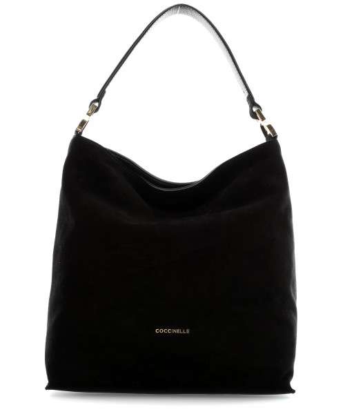 Coccinelle Arlettis Suede Hobo bag brushed cow leather black