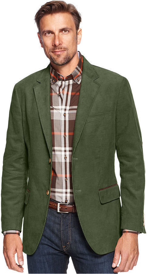 Tasso Elba Jacket Corduroy Blazer, $79 | Macy's | Lookastic.com
