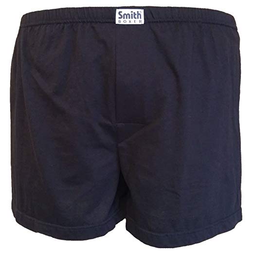 Smith Boxer Men's 100% Cotton Boxer Shorts Close Fit - Black - Size