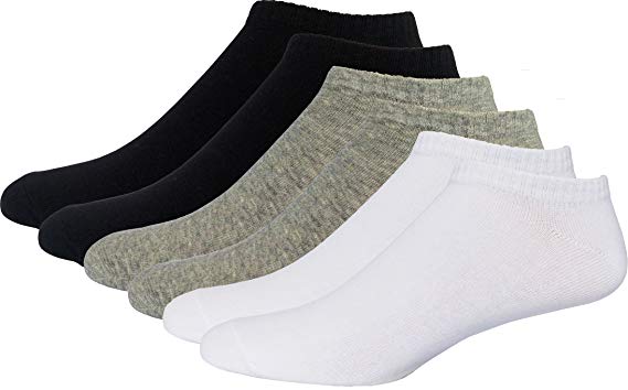 Low Cut Ankle No Show Casual Cotton Socks Unisex 6-Pack at Amazon