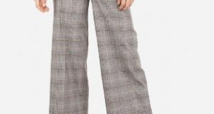 High Waisted Plaid Cuffed Cropped Pant | Express
