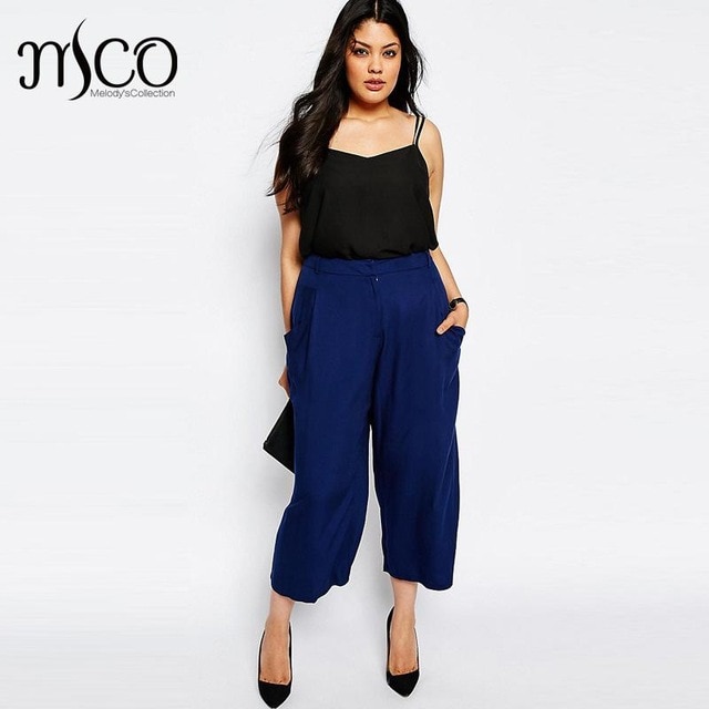 Brand Fashion High Waist Cropped Palazzo Elegant Culotte Office Suit