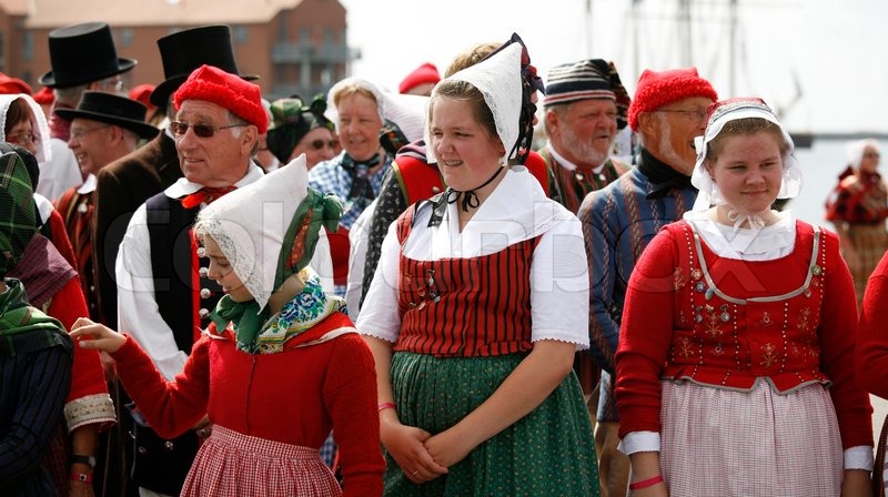 Group of Danish folk dancers in their  | Stock Photo | Colourbox