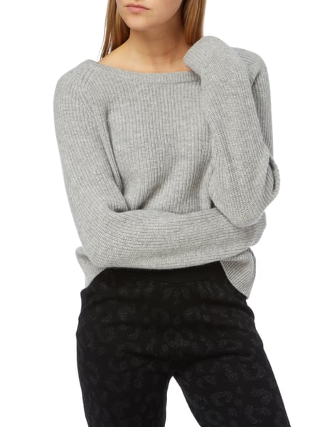 DELICATE-LOVE Boxy Fit Pullover aus Kaschmir in Grau / Schwarz