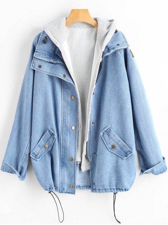 52% OFF] [HOT] 2019 Button Up Denim Jacket And Hooded Vest In LIGHT